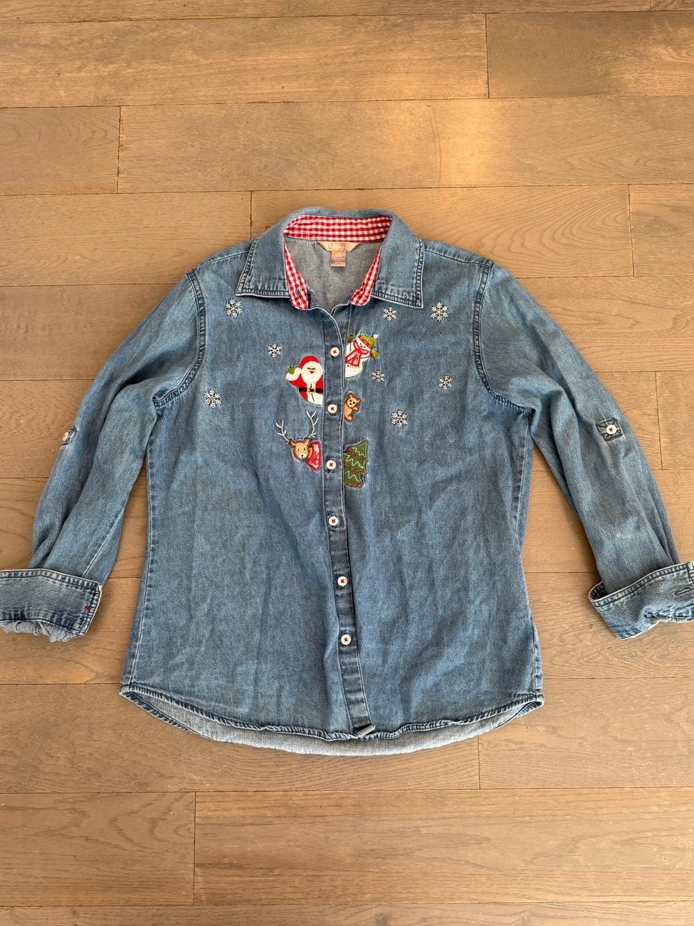Vintage Festive Holiday Button Up